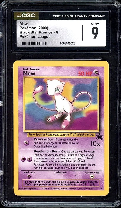 2000 Mew Pokemon League Black Star Promo #8 CGC 9