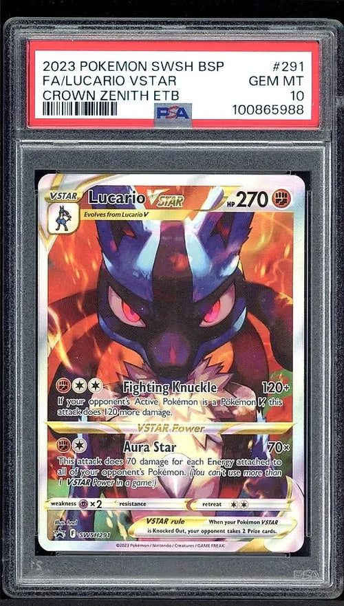 2019 Lucario VSTAR Crown Zenith ETB #291 PSA 10