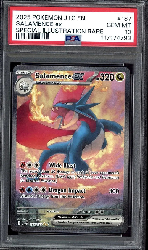 2025 Salamence ex Journey Together #187 PSA 10