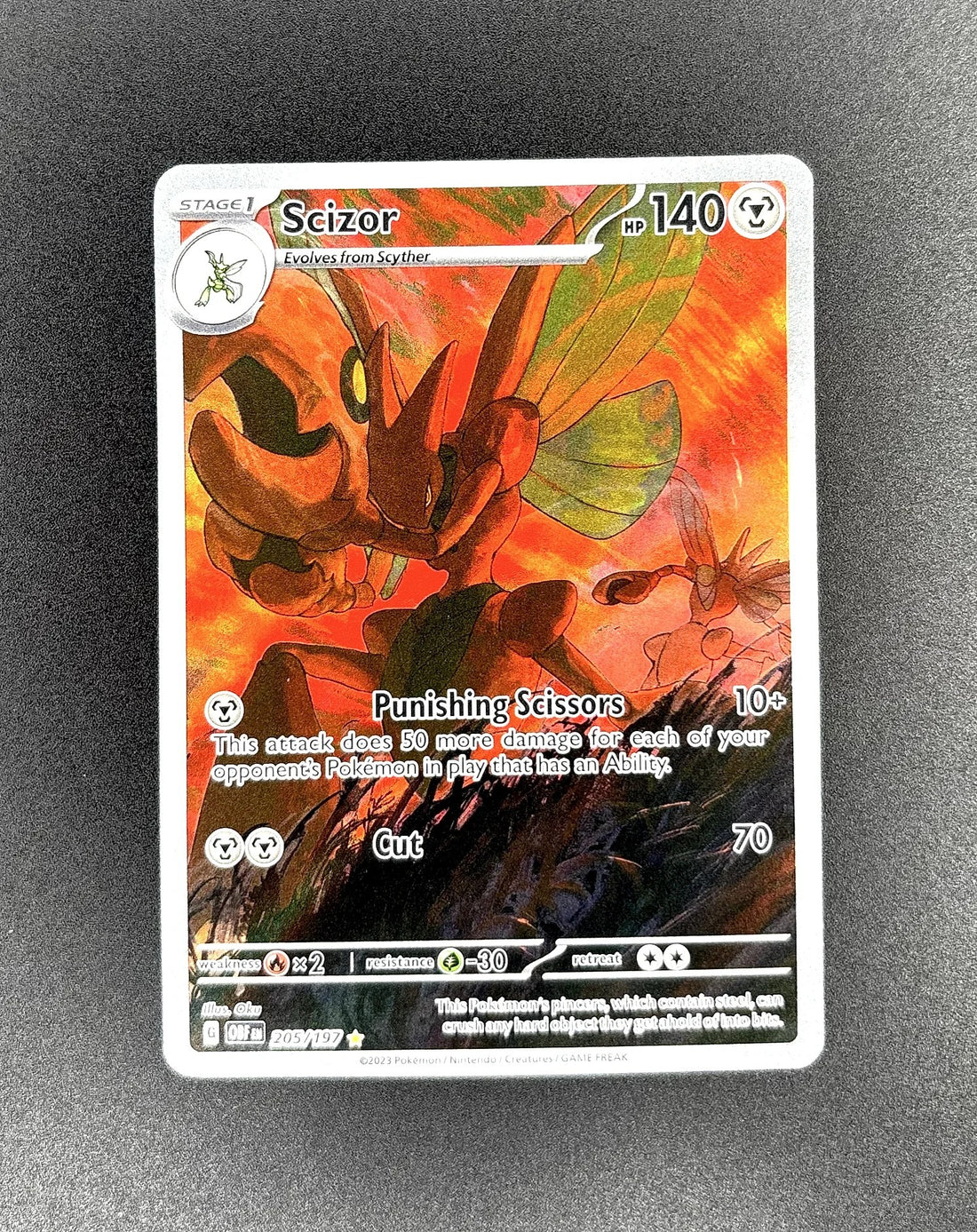 2023 Scizor Obsidian Flames Illustration Rare #205 Near Mint