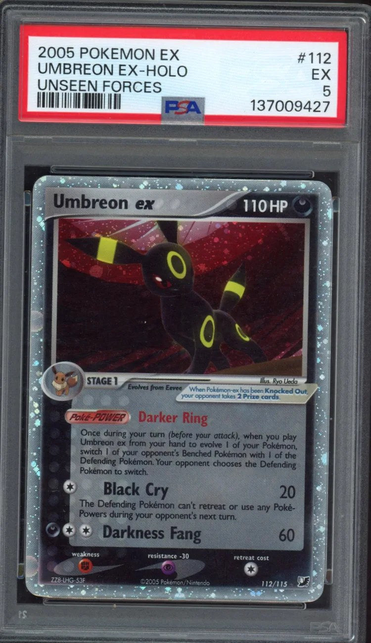 2005 Umbreon ex Holo Pokemon EX Unseen Forces #112 PSA 5
