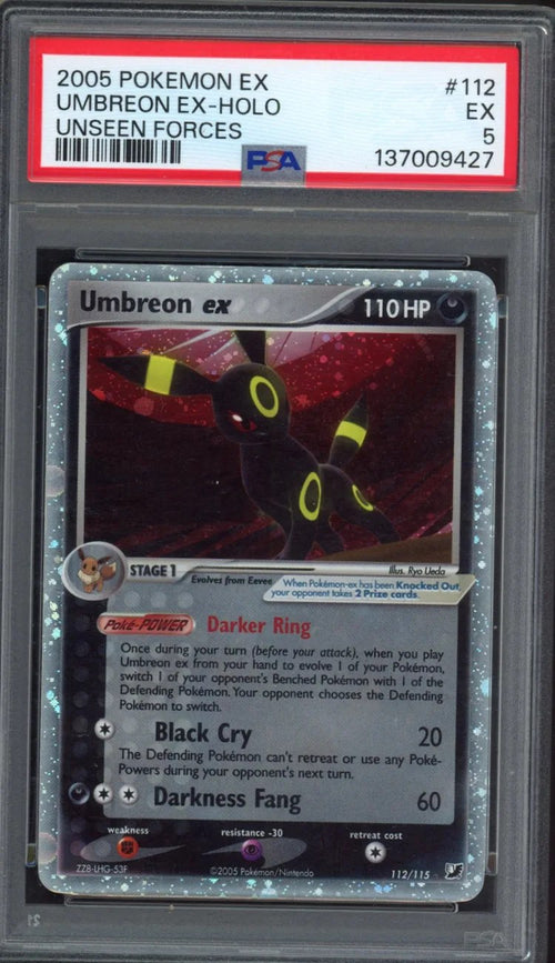 2005 Umbreon ex Holo Pokemon EX Unseen Forces #112 PSA 5