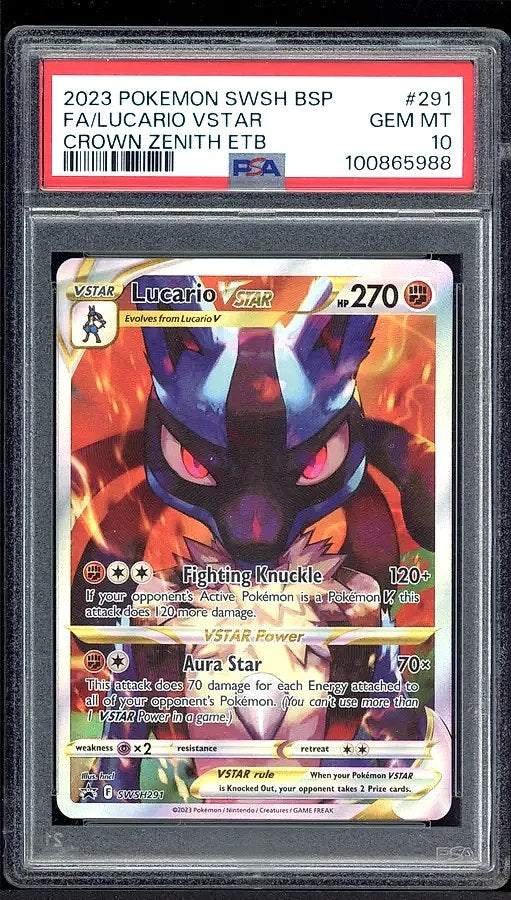 2019 Lucario VSTAR Crown Zenith ETB #291 PSA 10