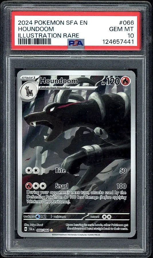 2024 Houndoom Shrouded Fable Illustration Rare #066 PSA 10