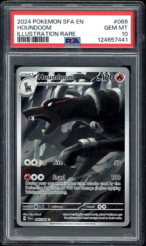 2024 Houndoom Shrouded Fable Illustration Rare #066 PSA 10